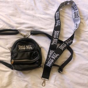 DOLLS KILL mini backpack and lanyard